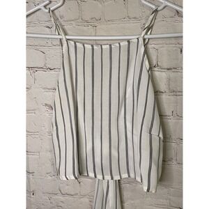 Lottie‎ Miss ladies Black and White Striped Tie Back  Halter Top SZ SMALL